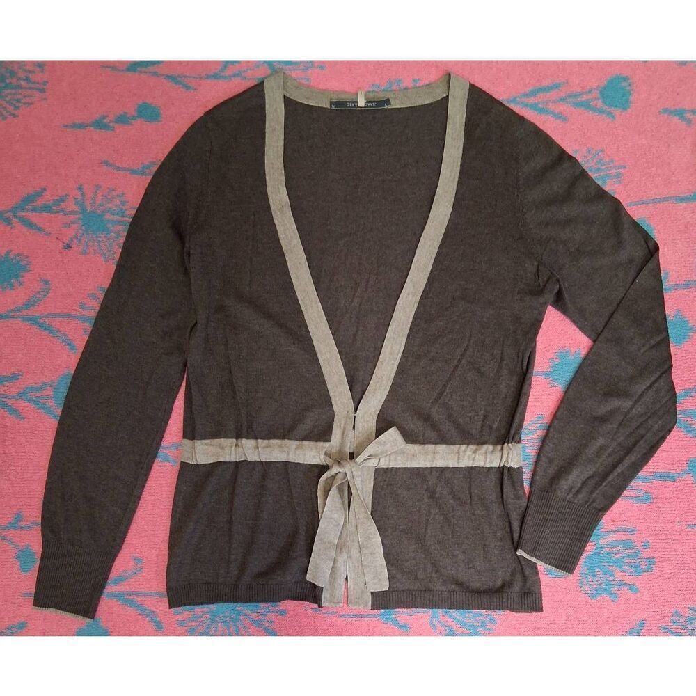 Gerard darelβwomens medium silk cotton sweater brown lightweight spring summer